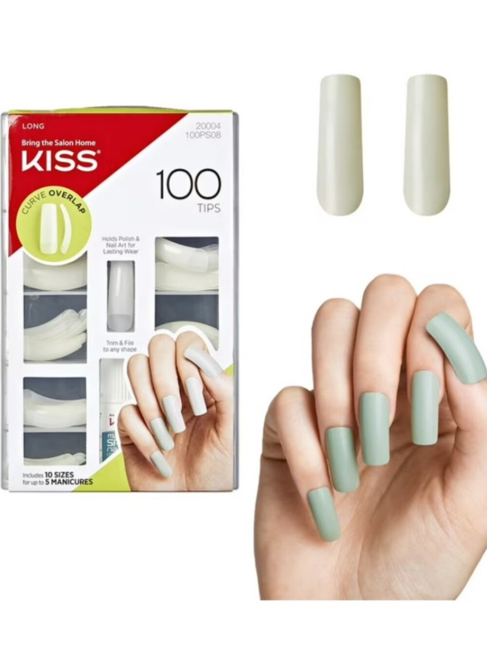 2X Kiss Nail Tips 200 Quantity Both Curve Overlap And Active Oval 2021